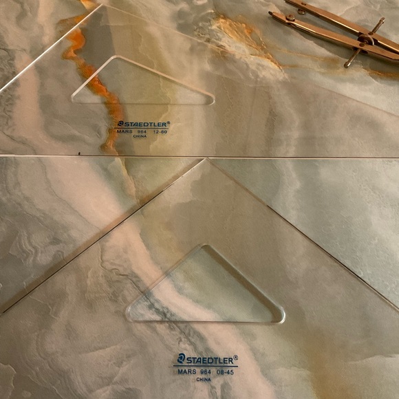 Vintage Drafting Staedtler Mars Professional Triangles (2) - Picture 2 of 5